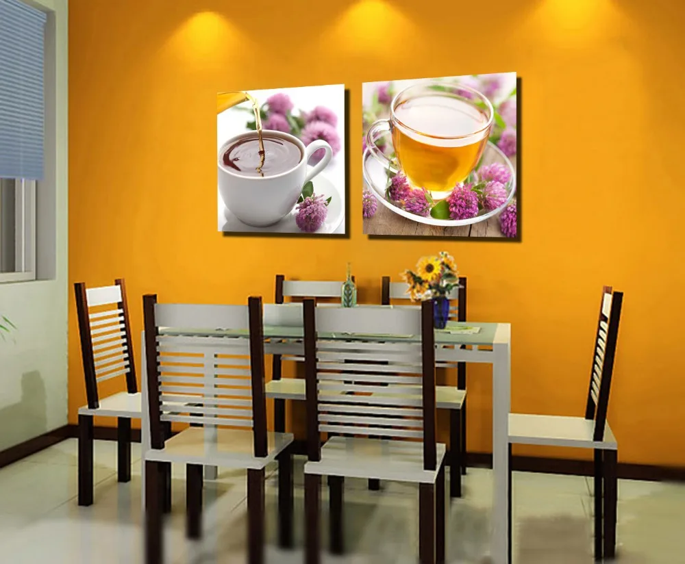 2 unidades lona pared arte lienzo pintura para comedor restaurante