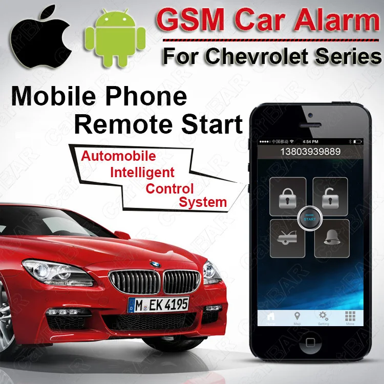 IOS Android GPS GSM Car Alarm for Chevrolet Push Button Start Two Way