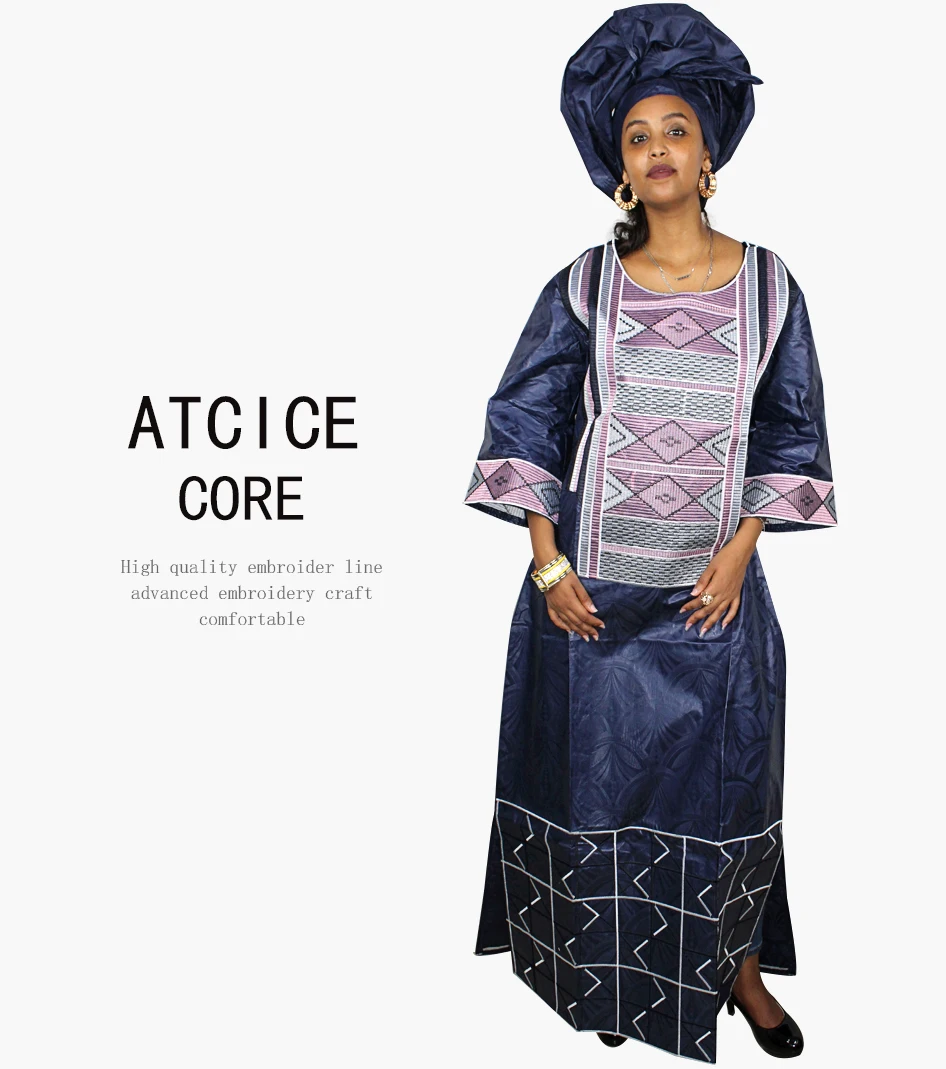 african outfits for ladies Free Shipping African Dresses For Women  Dashiki African Clothing New African Bazin Riche Embroidery Design Long Sleeve A061 african wear for ladies