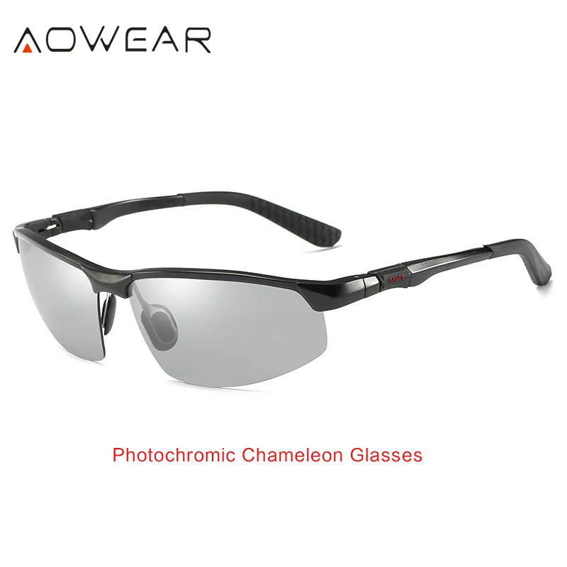 AOWEAR фотохромные солнцезащитные очки, мужские поляризованные очки-хамелеоны, мужские солнцезащитные очки, меняющие цвет, HD очки для дневного и ночного видения, очки для вождения