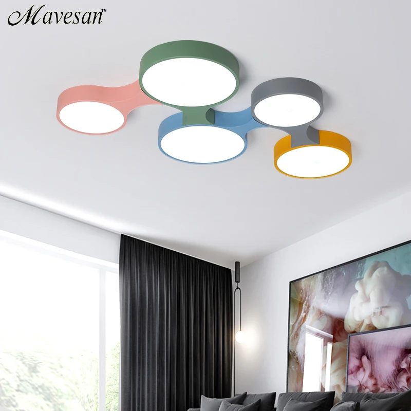  Nordic led Ceiling Lights Modern Colorful lamp for Bedroom Ceiling Lamps Round thin plafondlamp Lig - 32899453208