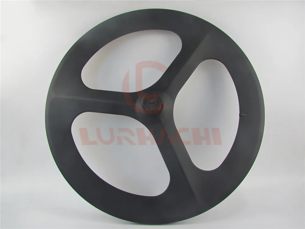 

LURHACHI Carbon 3 Spokes Wheel Road /Track/Fixed Gear Carbon Wheels 700C Clincher/Tubular Tri Spoke Wheel Road With Novatec Hub