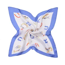 Женский платок, Дамский платок, шейный платок для девочки, повязка на голову с цветочным узором, квадратный носовой платок, ASU010