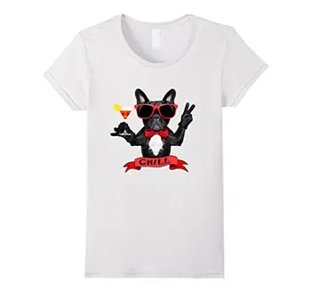 

Fun Party Animal Chill Dog T-Shirt Wholesale Woman T Shirt 2017 Summer Harajuku Brand Women Kawaii Tops Tees Color Painted