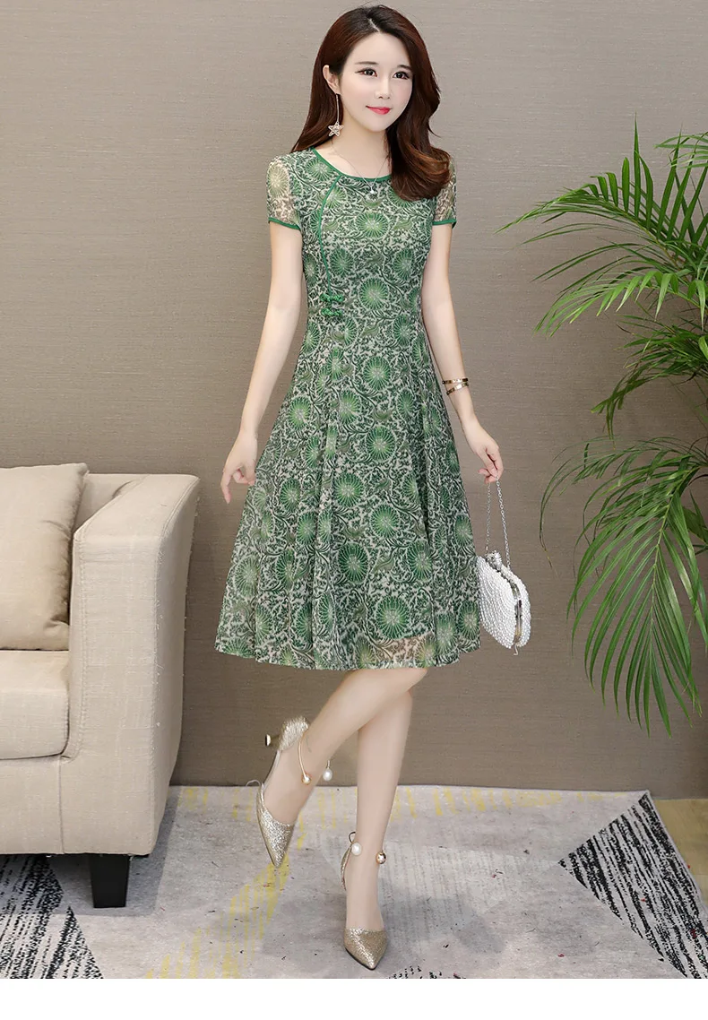 KMETRAM летнее платье 2019 женское плюс размер шифоновые женские платья винтажные зеленые длинные платья женские цветочные платья элегантные