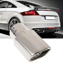 1pc New A149-square pipe 63*155mm Universal Car Exhaust Muffler Tip Stainless Steel Pipe Chrome Trim Modified Car Tail