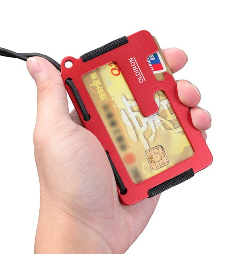 Дизайн Алюминиевый металлический RFID блокирующий кредитный держатель для карт минималистичный кошелек для карт для мужчин Женский кошелек для путешествий Органайзер красочный