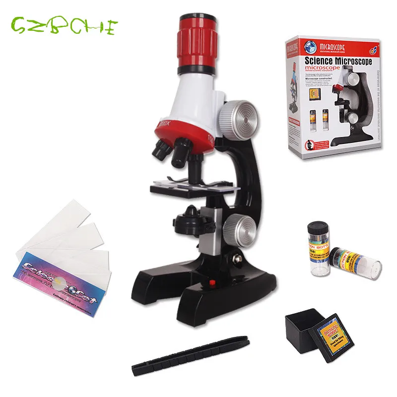 Kids Educational Microscope Kit Science Lab LED Magnifier 100 1200X