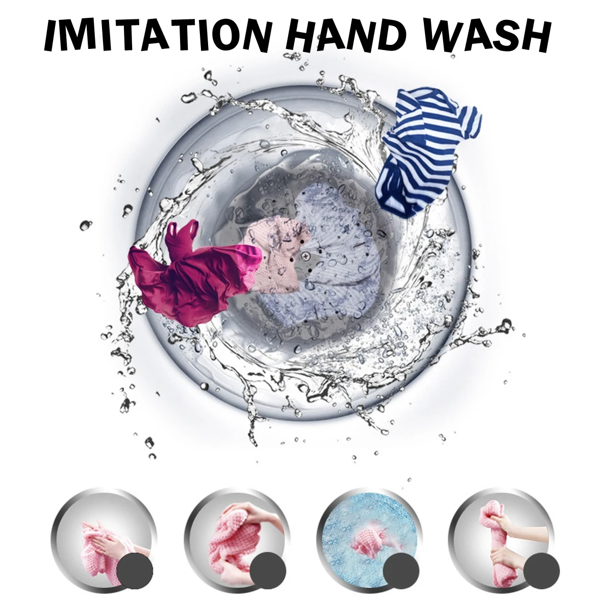 Mini Wash Machine Semi-automatic Single-barrel Washer Prevent Winding Wave Wheel Laundry Product