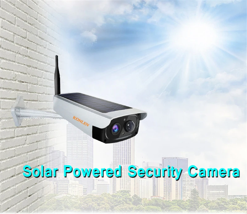 KONLEN камера на солнечных батареях IP наружная wifi батарея безопасности Пуля Cam Беспроводная CCTV 1080P 2MP аудио SD PIR датчик движения сигнализация
