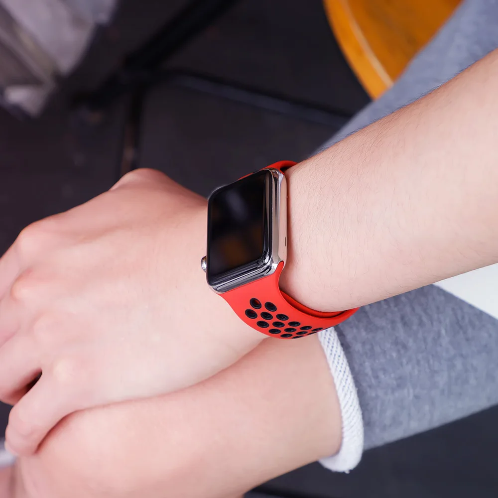 Ремешок для apple watch band 44 мм 40 мм apple watch 5 4 3 2 iwatch band 42 мм 38 мм спортивный силиконовый браслет correa аксессуары для часов