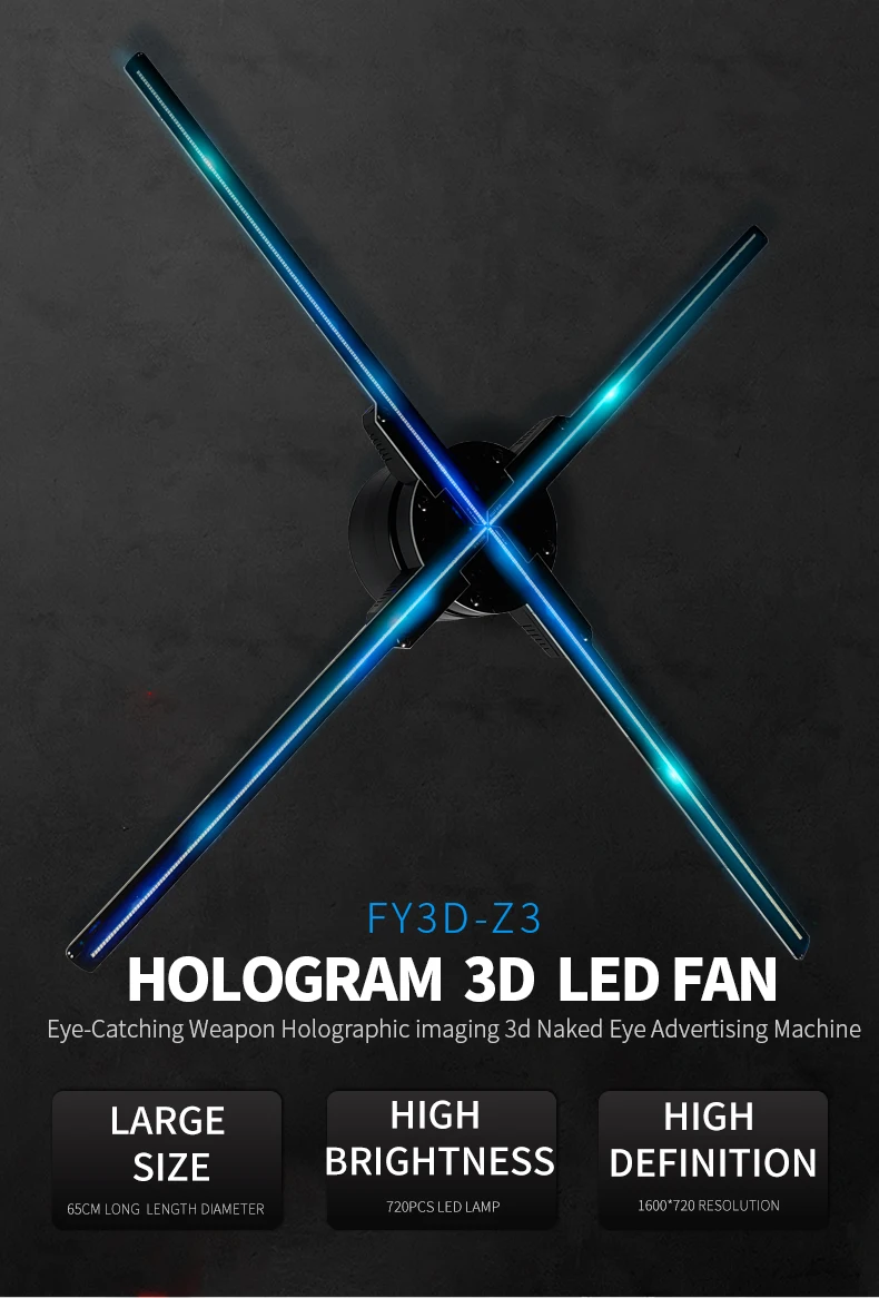 Z3 advertising small fans Hologram display 3D LED fan light