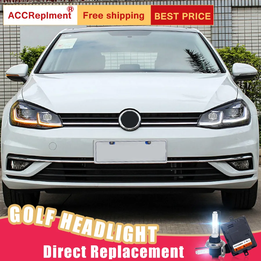 2 шт. светодиодный фары для VW golf 7 2013- светодиодный автомобильный фонарь ангельские глазки ксенон HID комплект Противотуманные фары светодиодный дневные ходовые огни