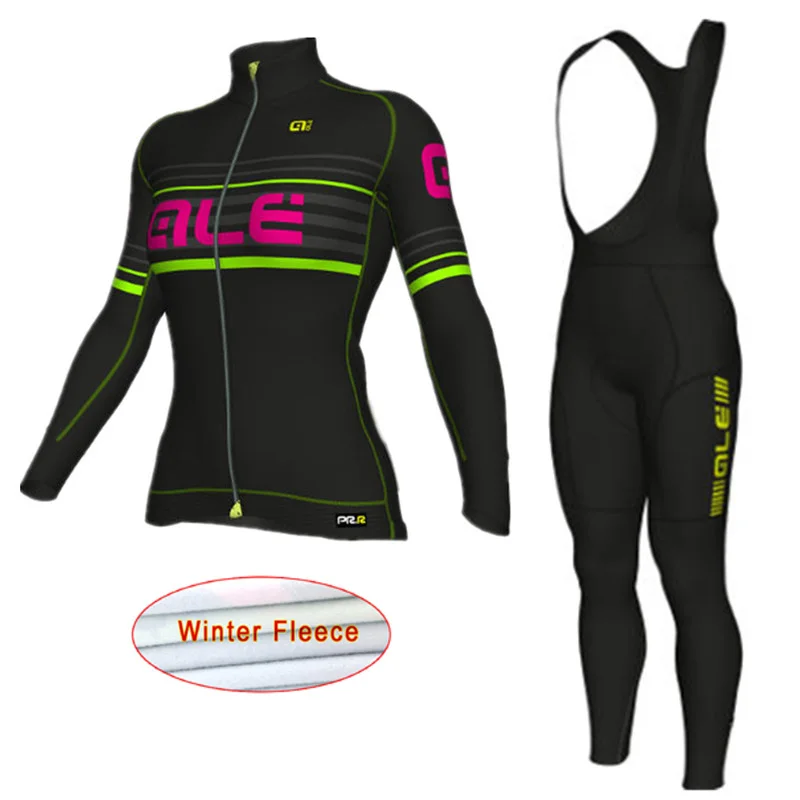 

ALE Cycling Set Women Winter Thermal Fleece Long Sleeves Cycling Jerseys Ropa Maillot Ciclismo Bicycle Bike Cycling Clothing
