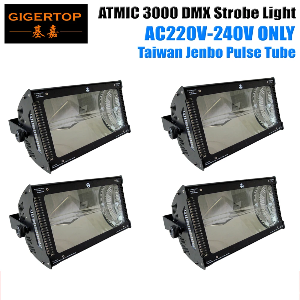 

High Quality 4XLOT Blacking Casting 3000W DMX Atomic Flashlight China Supplier Gas Discharge Tube Digital Programmed 6pin Socekt