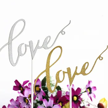 

Cake decoration Valentine's confession LOVE I love you dress up items Wedding dessert table card cake flag