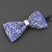 Мужские золотистые серебро, бриллианты с бантом женские розовые блестящие, хрустальные стразы Галстуки унисекс хора музыка матч группы блеск bowties
