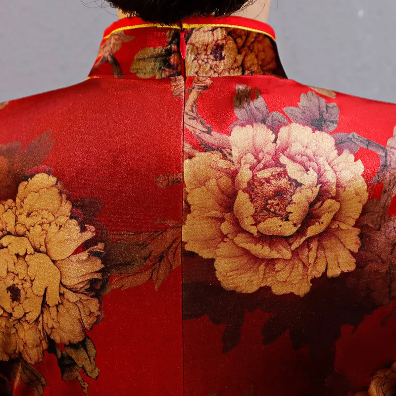 Мать Cheongsam бархат традиционное китайское свадебное платье халат Ципао Longue Femme платья в восточном стиле Китай одежда