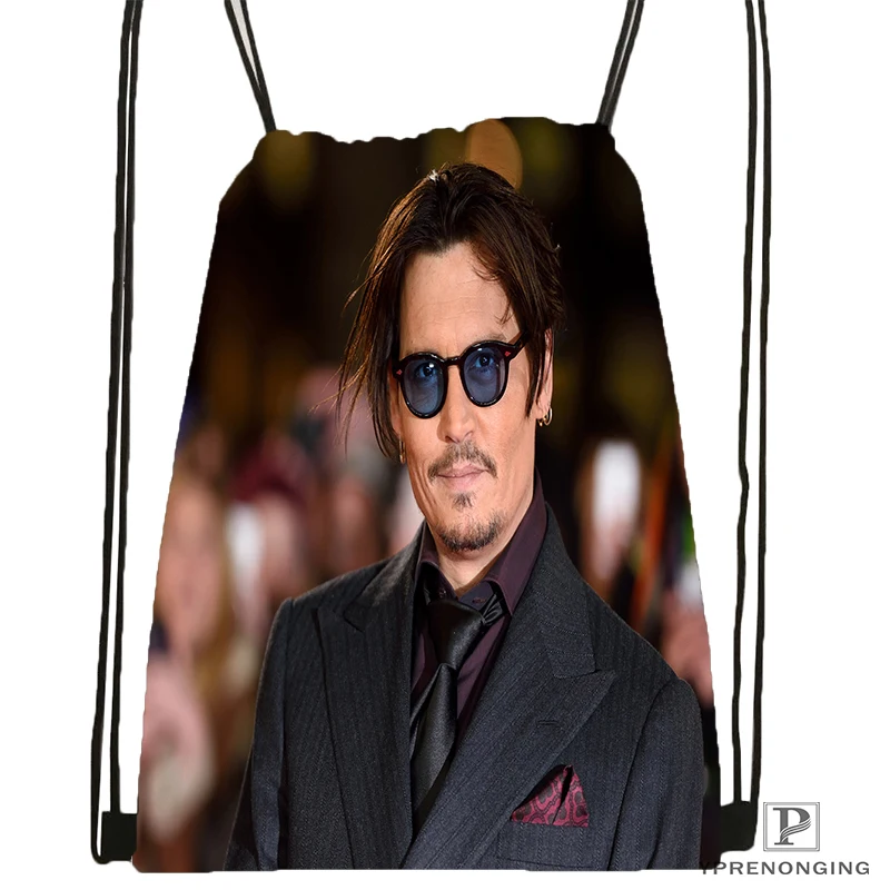 Изготовленный На Заказ Джонни глубокий#1 походная сумка на шнурке милый детский Ранец(черный цвет(вид сзади) 31x40 см#180531-02-24