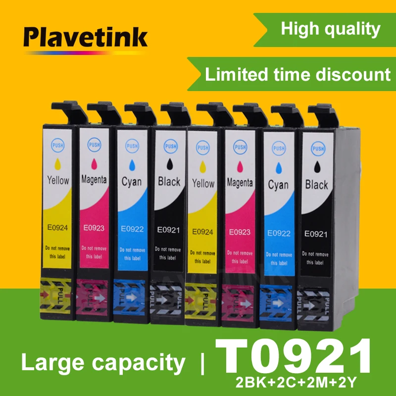 2 Set T0921 92 92N Full Ink Cartridges For Epson Printer Cartridge Stylus CX4300 TX117 T26 T27 TX106 TX119 TX109 C91 Inkjet | Компьютеры и