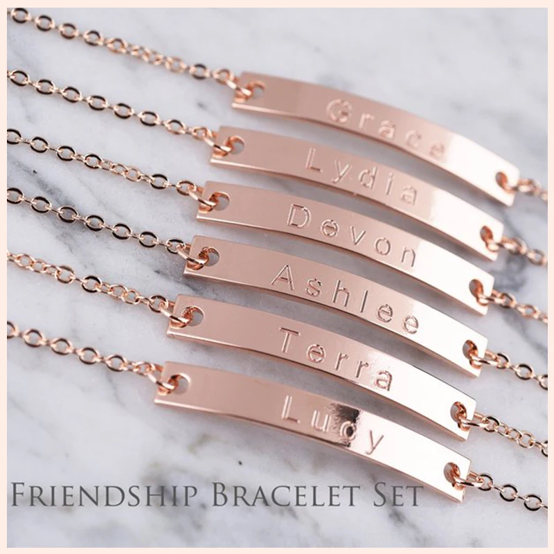 

SG 925 sterling silver thin bar bracelet can be engraved to customize any name personalized fashion bracelets for women gifts
