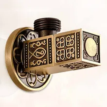 Plaza de bronce antiguo latón de la cocina / baño válvula de ángulo accesorios para baño / fregadero / cuenca / calentador de agua válvulas de llenado
