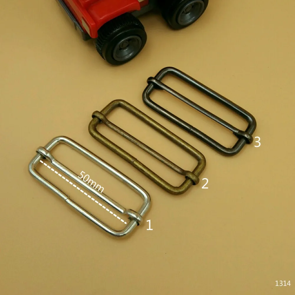Free shipping 10pcs 50mm Bags Straps Fitting Buckle Adjust Slider Loop