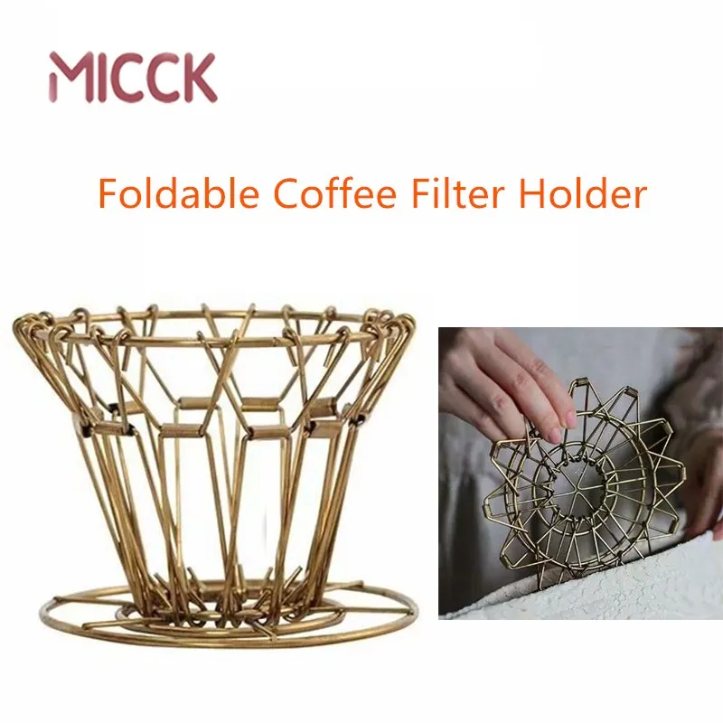 MICCK складной фильтр для кофе Espesso из легированной стали портативный многоразовый кофе капельница бариста для украшения кухни аксессуары