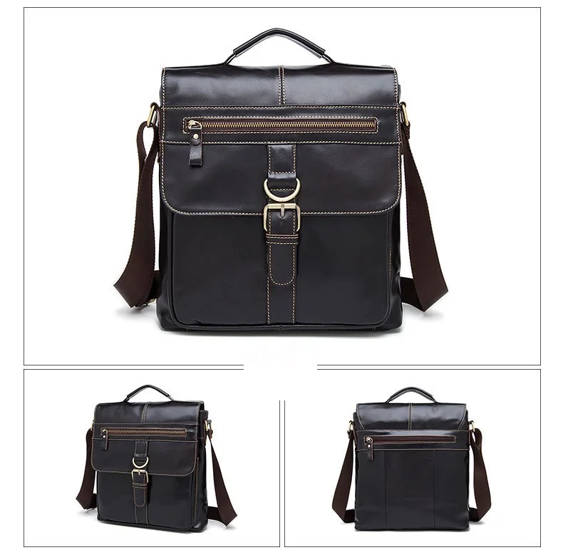 MJ Men's Bags High Quality Genuine Leather Messenger Bag Male Bags Original Real Leather Crossbody Bag Shoulder Handbag (9)