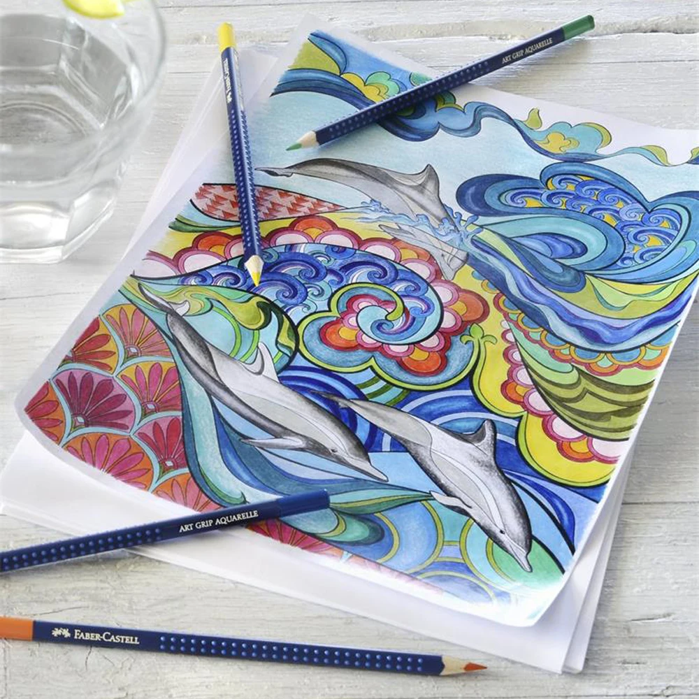 FABER-CASTELL-Blue-iron-box-professional-60-color-water-soluble-color-pencil-art-grade-art-dedicated