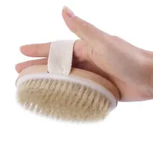 Dry Skin Body Bath Brushes Natural Bristle Massage Brush Soft Handle Pouch SPA Shower Scrubber Brush without Handle
