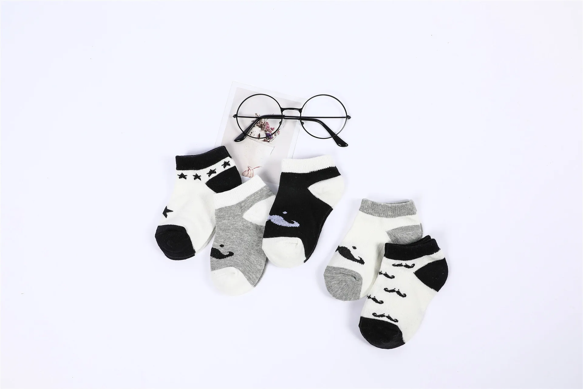Милые хлопковые детские носки для малышей короткие носки с принтом животных для новорожденных мальчиков и девочек от 0 до 2 лет 5 пар в партии, Sokken MUPLY