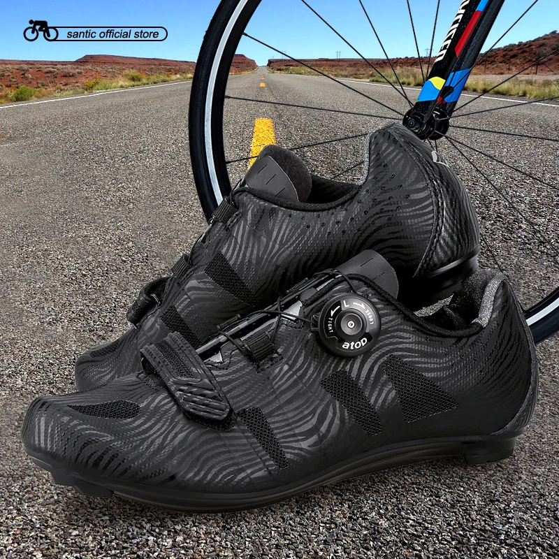 

Santic Men Cycling Road Shoes Lace-up Nylon Sole Cycling Athletic Racing Team Bicycle Shoes Breathable Cycling Clothings MS17005