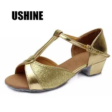 605 цвет серебристый, золотой красный на низком каблуке Сальса Танго Танцы обувь Zapatos De Baile Latino Mujer Туфли для латинских танцев для Для женщин девочек