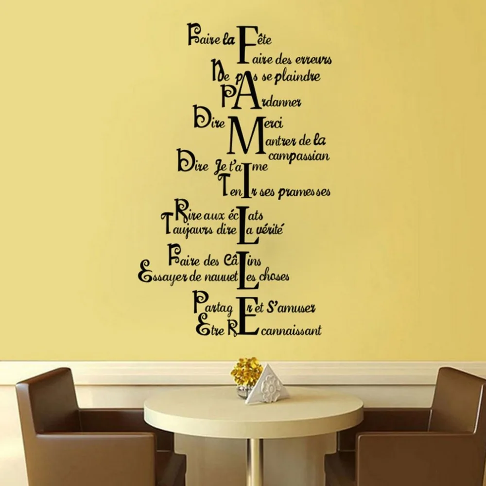 French family motto Sticker Restaurant Kitchen Removable Vinyl Wall Stickers DIY Home Decor Waterproof Wallpaper French family motto Sticker Restaurant Kitchen Removable Vinyl Wall Stickers DIY Home Decor Waterproof Wallpaper