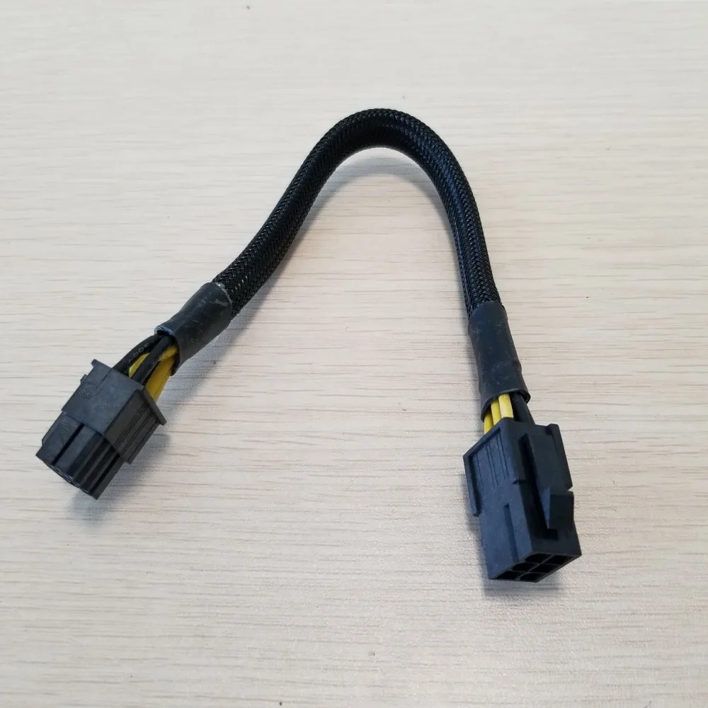 

Graphics Card 6Pin Male to CPU 8Pin Female Power Supply Extension Cable with Net Cover 10cm