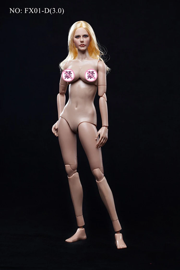 Collectible FX02 1/6 Female Figure Body Model Medium Bust Pink/European and American/Asian skin Model for 12" Action Figure