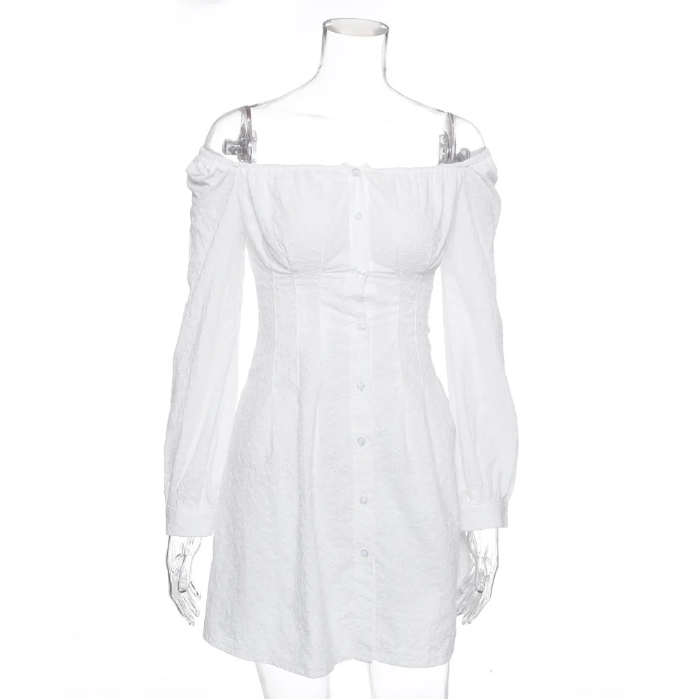 NATTEMAID, летнее Повседневное платье с открытыми плечами и принтом, женское белое короткое платье, Vestidos, элегантное сексуальное платье, одежда