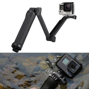 

Sport Action Camera 3 Way Grip Extension Arm Tripod Three way Selfie Stick Handheld Monopod Folding Holder for GoPro hero 6 5 4