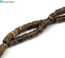 Doreen-boîte en bois de coco chaud-naturel, perles amples, 4mm, diamètre (1/8 pouces) 720 pièces approximatives (B18329)