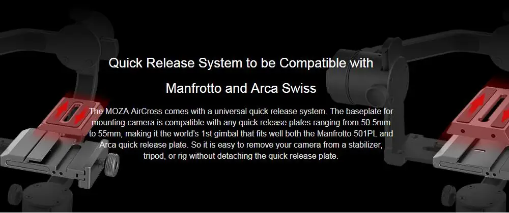 MOZA AirCross 3-х позиционный ручной карданный стабилизатор для sony A7 A7S A7R II A9 A99 A6500 Panasonic GH4 GH5 G85 G9 беззеркальных Камера