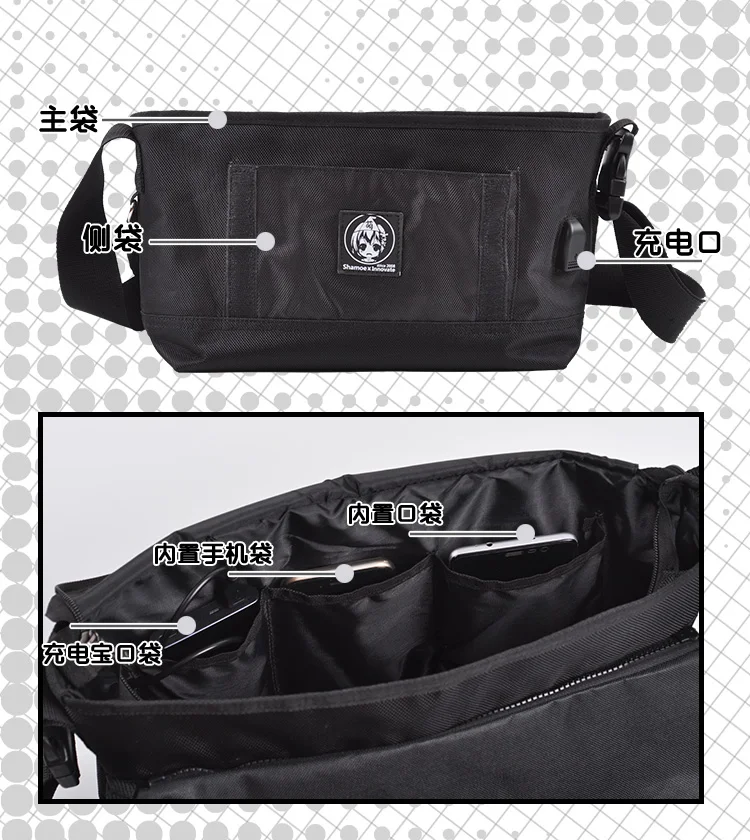 Аниме безбитового Косплей Студент японский сумка Повседневное Мода Harajuku Стиль унисекс