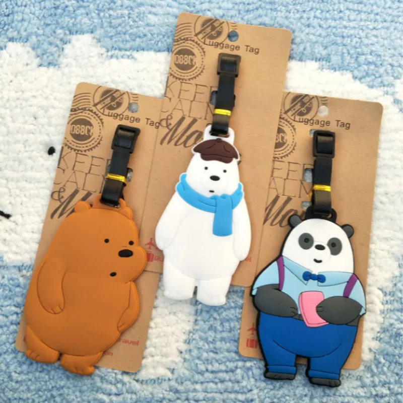 

Cute Cartoon Bear Luggage Tag Silica Gel Suitcase ID Address Baggage Boarding Tag Portable Label Luggage Tags