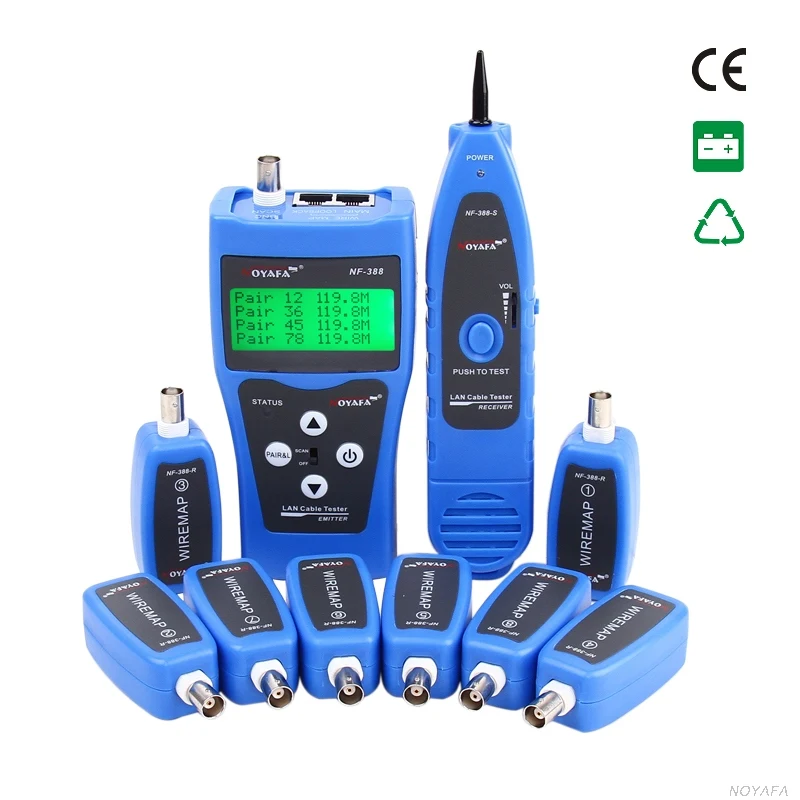 

Free Shipping NOYAFA NF-388 with 8 Remotes RJ45 RJ11 Wire Locator LCD Cable Finder RJ45 RJ11 BNC Cable