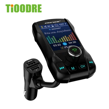 

TiOODRE FM Transmitter Wireless Bluetooth Car Kit Hands Free Calling Car MP3 Audio With 5V 3.1A Dual USB Ports