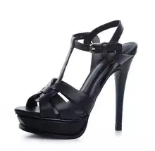 Moraima Snc brand T-strap Platform Sandals Women Sky High Summer Shoes Women Patent leather Ankle Wrap High Heels Women Sandals moraima snc pearl sandals 9 cm high heels sandals women platform wedges shoes wummer 2018 new string bead bohemia party shoes