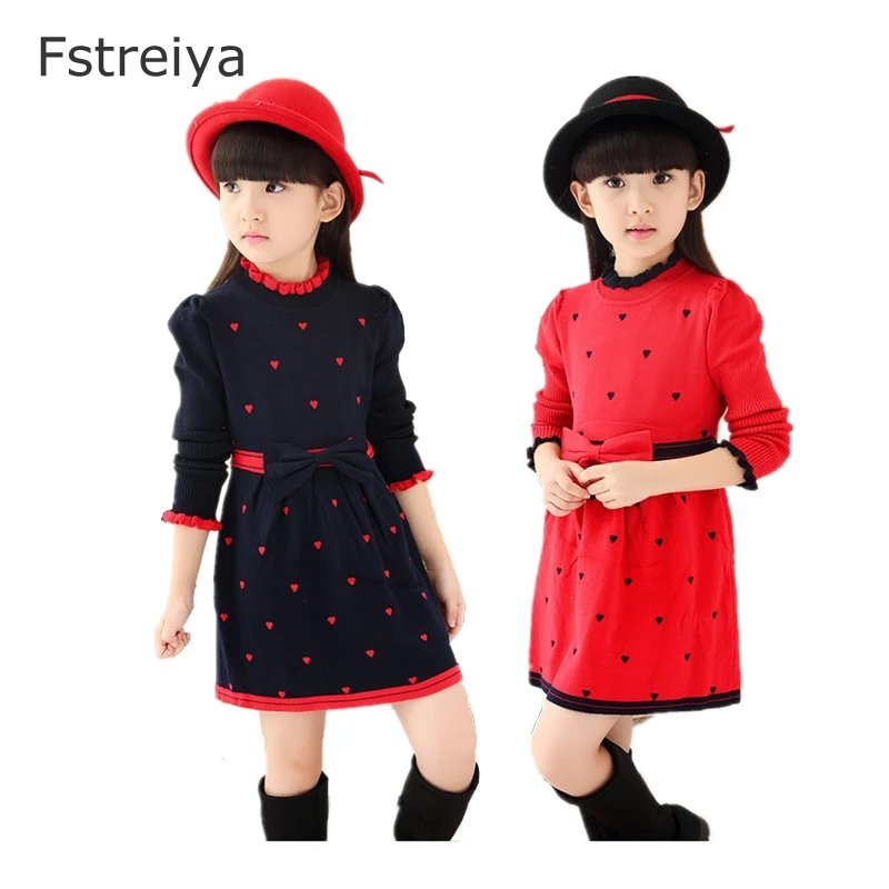 

Girl princess knit dress Fstreiya winter 2019 spring autumn kids Sweater dresses for girl long sleeve dress cotton belle clothes