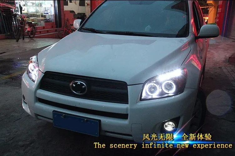 BEINGWINS Автомобильная фара для Toyota RAV4 головной светильник s 2009-2013 для RAV 4 светодиодный Ангел глаз DRL Q5 bi xenon объектив h7 Ксенон передний светильник