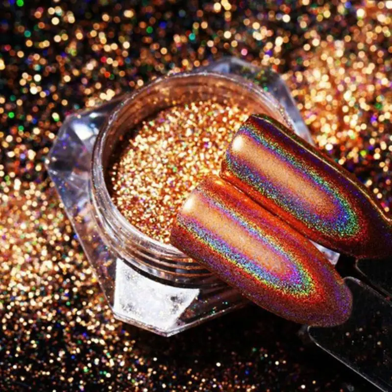 

Laser Glitter Powder Nail Art Chrome Pigment Chameleon Nail Decor Eyeshadow Sequin Art Nail Decor for Music Festival Performance