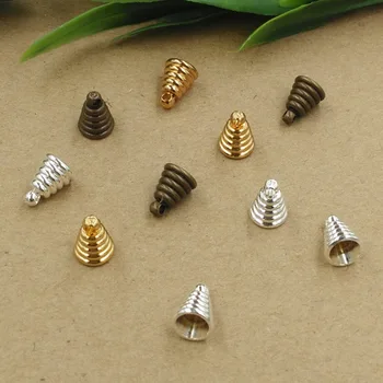 

100pcs 8*9mm Metal Copper End Beads Tube Beads Tassel Caps For Jewelry Making DIY Component